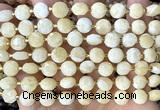CCB1957 15 inches 8mm faceted coin honey jade beads