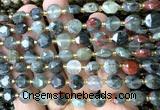 CCB1982 15 inches 8mm faceted coin blood jasper beads