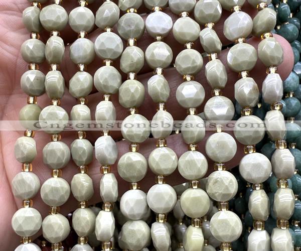 CCB1991 15 inches 8mm faceted coin Alashan jasper beads