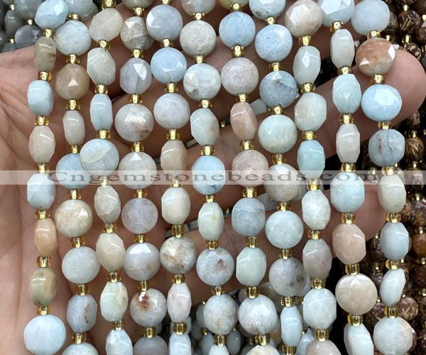 CCB2011 15 inches 8mm faceted coin dyed jade beads