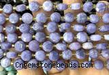 CCB2014 15 inches 8mm faceted coin dyed jade beads
