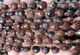 CCB2020 15 inches 8mm faceted coin mahogany obsidian beads