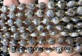 CCB2030 15 inches 8mm faceted coin rainbow labradorite beads