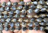 CCB2032 15 inches 8mm faceted coin grey opal beads