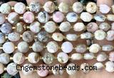 CCB2033 15 inches 8mm faceted coin natural pink opal beads
