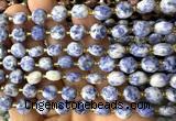 CCB2038 15 inches 8mm faceted coin blue spot stone beads