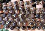 CCB2049 15 inches 8mm faceted coin red tiger eye beads