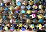 CCB2052 15 inches 8mm faceted coin colorful tiger eye beads