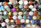 CCB2055 15 inches 8mm faceted coin colorful gemstone beads