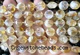 CCB2085 15 inches 10mm faceted coin citrine gemstone beads