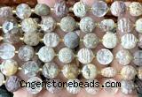 CCB2095 15 inches 10mm faceted coin phantom quartz beads