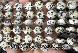 CCB2145 15 inches 10mm faceted coin dalmatian jasper beads
