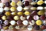 CCB2171 15 inches 10mm faceted coin mookaite gemstone beads