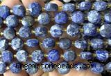 CCB2187 15 inches 10mm faceted coin lapis lazuli beads