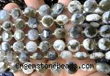 CCB2190 15 inches 10mm faceted coin labradorite gemstone beads