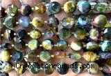 CCB2200 15 inches 10mm faceted coin colorful tiger eye beads