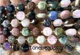 CCB2202 15 inches 10mm faceted coin colorful gemstone beads