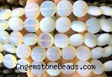 CCB2270 15 inches 15mm flat round matte opalite beads wholesale