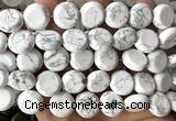 CCB2271 15 inches 15mm flat round matte white howlite beads