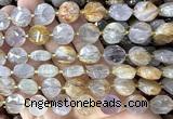 CCB2307 15 inches 12mm faceted coin purple phantom quartz beads