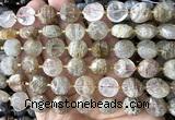 CCB2308 15 inches 12mm faceted coin phantom quartz beads