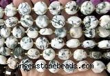 CCB2318 15 inches 12mm faceted coin tree agate gemstone beads
