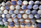 CCB2327 15 inches 12mm faceted coin blue aventurine jade beads