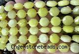 CCB2330 15 inches 12mm faceted coin lemon jade beads
