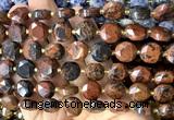 CCB2352 15 inches 12mm faceted coin mahogany obsidian beads