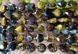CCB2365 15 inches 12mm faceted coin mixed tiger eye beads