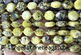 CCB2371 15 inches 12mm faceted coin yellow turquoise beads