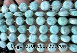 CCB2373 15 inches 12mm faceted coin amazonite gemstone beads