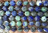 CCB2376 15 inches 12mm faceted coin chrysocolla gemstone beads