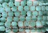 CCB2403 15 inches 10mm faceted square green strawberry quartz beads