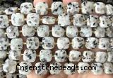 CCB2405 15 inches 10mm faceted square sesame jasper beads