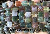CCB2407 15 inches 10mm faceted square Indian agate beads
