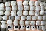 CCB2409 15 inches 10mm faceted square labradorite gemstone beads
