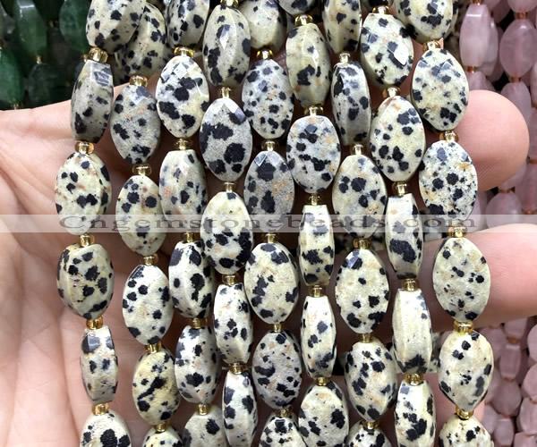 CCB2514 15 inches 9*14mm faceted marquise dalmatian jasper beads