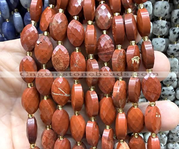 CCB2515 15 inches 9*14mm faceted marquise red jasper beads