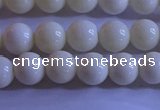 CCB301 15.5 inches 6mm round white coral beads wholesale