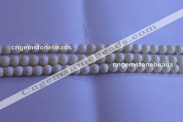 CCB301 15.5 inches 6mm round white coral beads wholesale