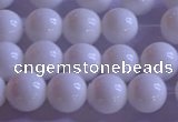 CCB402 15.5 inches 8mm round white tridacna beads wholesale