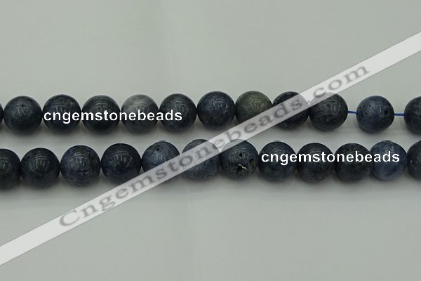 CCB457 15.5 inches 18mm round blue coral beads wholesale