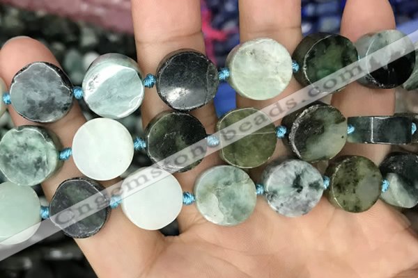 CCB506 15.5 inches 16mm coin jade gemstone beads wholesale