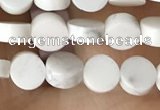 CCB510 15.5 inches 4mm coin white howlite beads wholesale