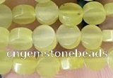 CCB514 15.5 inches 4mm coin lemon jade beads wholesale