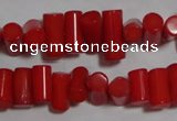 CCB53 15.5 inches 6*9mm column red coral beads Wholesale