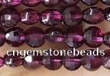 CCB537 15.5 inches 4mm faceted coin purple garnet beads wholesale