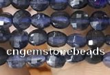 CCB546 15.5 inches 4mm faceted coin iolite gemstone beads