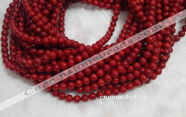 CCB55 15.5 inches 4-6mm round red coral beads Wholesale